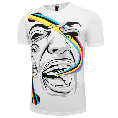 

2017 the new fashion mens short sleeved T-shirt non mainstream male self-cultivation color trend printing t-shirt t-shirt