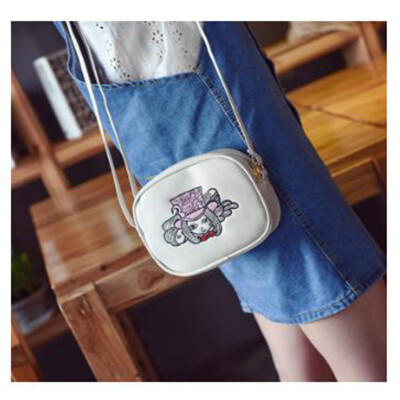 

2017 new fashion embroidery small square package solid color women's shoulder bag embroidered Messenger bag