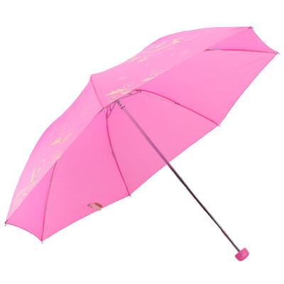 

Paradise umbrella high-density color polyester spinning three fold steel bar steel umbrella sunny umbrella 339S rose red