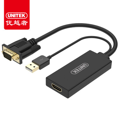 

(UNITEK) Y-8711 Конвертер VGA в HDMI со звуком VGAtoHDMI конверсионная линия 0,15 м проектор для проектора Телевизор HD head black