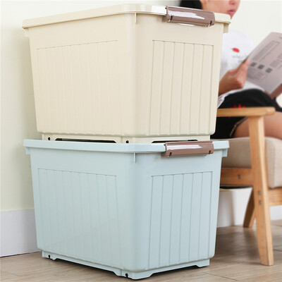

HAIXIN Haixing plastic storage box finishing box thickening clothes quilt storage box moving glove box large 75L 3 Pack