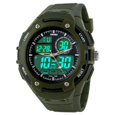 

Men 's fashion waterproof electronic watch personalized outdoor sports multi - functional dual display watches as gift for men