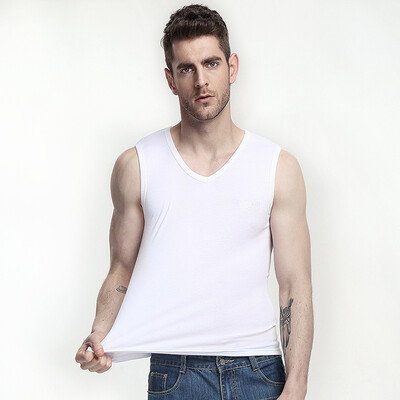 

(CARTELO) cotton men's vest thread sports stretch Slim fashion V-neck men's embroidery bracelet shirt KDLBX003 gray XXXL