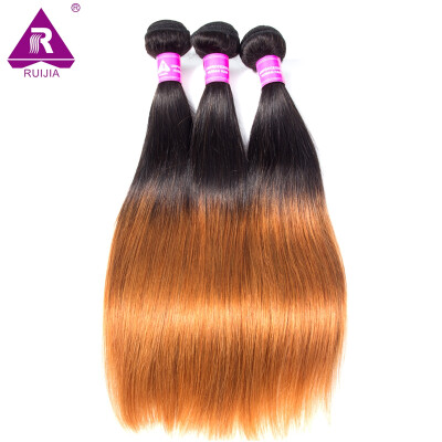 

Ombre Brazilian Straight Human Hair Bundles 100gpc Unprocessed Remy Hair Extensions Tow Tone Hair Weaves 1b 30 Tissage Bresilienn