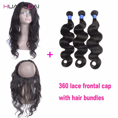 

8A 22*4*2 360 Lace Frontal Band With Bundles Brazillian Body Wave With Closure Huangcai Hair With 3 Closure And Bundles