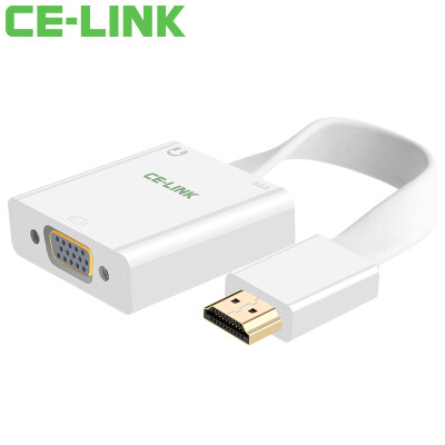 

CE-LINK HDMI to VGA cable with audio power supply interface HD video adapter computer box connection TV monitor projector adapter white 1685