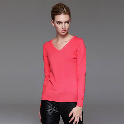 

Rebecca (Marc Rebecca) Slim was thin warm V collar collar sweater sweater 45460D watermelon red M