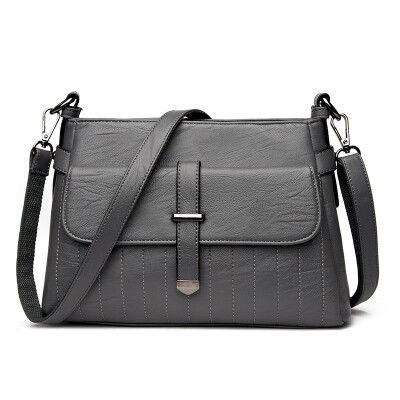 

Women Leather Designers High Quality Striped Saddle Shoulder Bag Ladies Vintage Crossbody Sac A Main Small Messenger Bag Handbag
