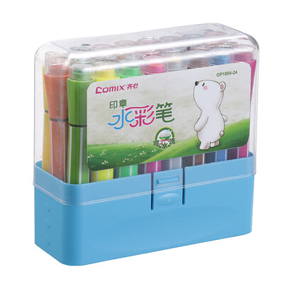 

Coix 24 color ribbon seal washable watercolor pen painting pen 15mm children stationery painting material OP1004-24