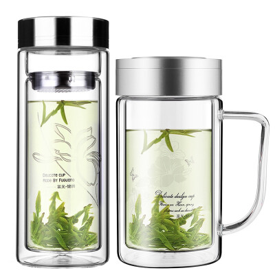 

Jingdong Supermarket] Fu Guang double transparent belt covered with filter tea insulation business water cup 280ml