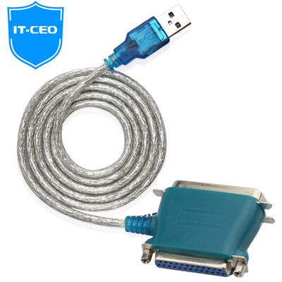 

IT-CEO W1284 USB transfer DB25 IEEE1284 parallel port print line DB25 hole CN36 pin dual interface length 08 m transparent blue