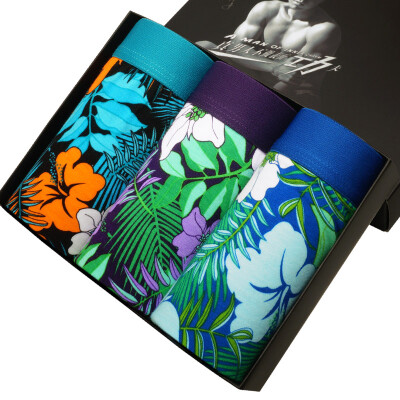 

[Jingdong supermarket] men's underwear men [3] bamboo fiber fashion printing men's flat underwear mixed color XL