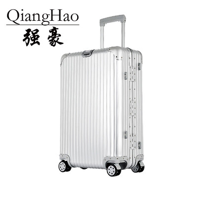 

QiangHao 20"24"29 inch 100 pure Aluminum Alloy pull rod suitcase TSA customs lock silent universal wheel hard metal luggage