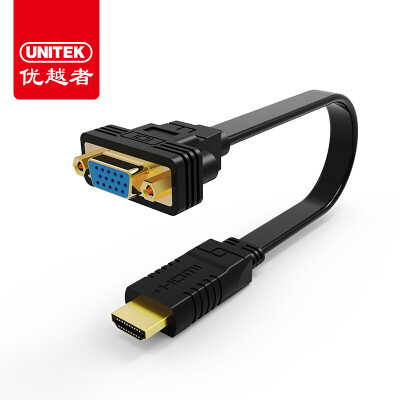 

Улучшенный человек (UNITEK) HDMI VGA передачи конвертера головка HD Интерфейс VGA HDMI видео кабель заголовок интерфейса компьютера окно м Китайского проса проектор плоских линии Y-5326BK