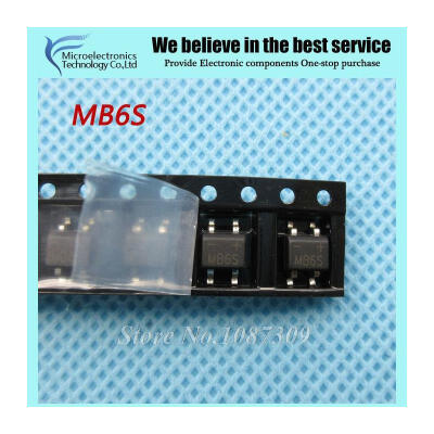 

20pcs free shipping MB6S SOP-4 0.5A 600V Single Phases Diode Rectifier Bridge new original