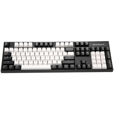 

Ами Ло (Varmilo) Z104ML маш механические Колпачки клавиатуры белой и черная вишня (вишня) черный вал