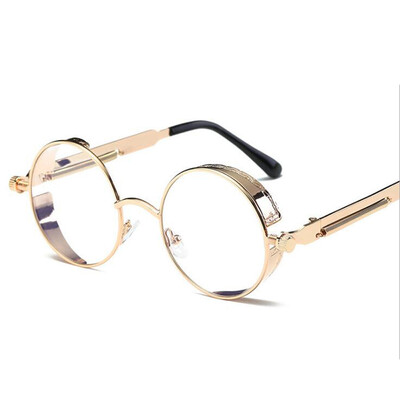 

Peekaboo retro round sunglasses steampunk metal frame with spring leg vintage round sun glasses male female mirror uv400 lens