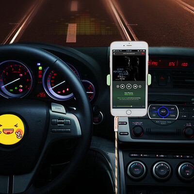 

PZOZ car aux audio line Apple iphone7 7plus to 35mm mobile phone car connection car adapter for automotive support IOS11 black