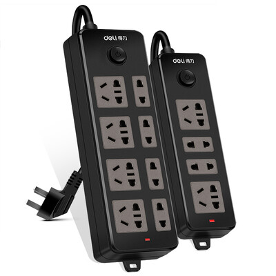 

Deli) 18263 new national standard 8-bit combination hole 5 meters anti-electric control switch socket / plug / plug board