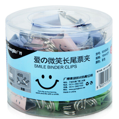 

Guang Guang (GuangBo) 40 color long tail clip 19mm swallowtail clip long tail ticket folder love smile WX9406