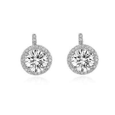 

Yoursfs@ Romantic Jewelry Stud Earrings For Wedding Elegant Gold Silver Color AAA Cubic Zirconia Stone Earring