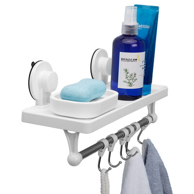 

【Jingdong supermarket】 Jia Bai-free six-hook hook strong suction wall racks bathroom bathroom kitchen racks towel racks