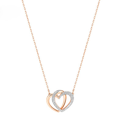 

SWAROVSKI Swarovski двойное сердце очарование ожерелье цепь ключицы женский 5194826
