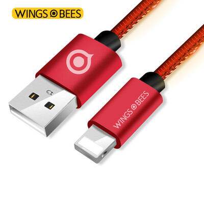 

Bee wing apple color line 6 6S 7 data cable 1 m red yellow phone charger line power cord support iphone5 5s 7P SE ipad air mini