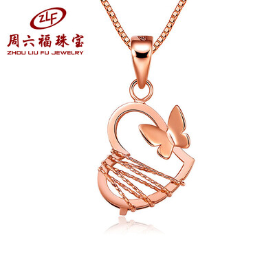 

ZLF / Saturday Fu 18K gold pendant female gold gold pendant rose gold pendant heart-shaped butterfly with silver necklace 1 treaty 0.60-0.79G