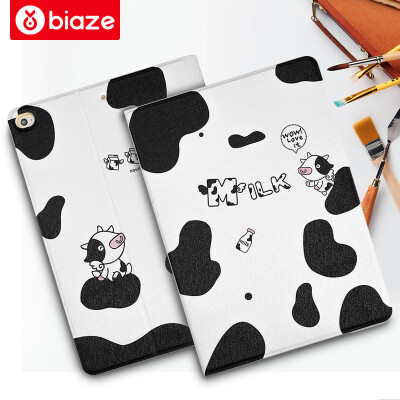 

BIAZE Apple iPad Air2 / air1 / 2017 new iPad protective cover / leather case intelligent sleep iPad5 / 6/7 protection box cartoon painting series small cow