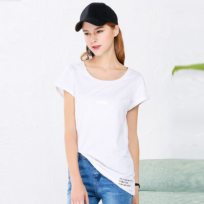 

Red beans IDF women&39s simple print fashion T-shirt female FTD7201B 90 black 170 92A