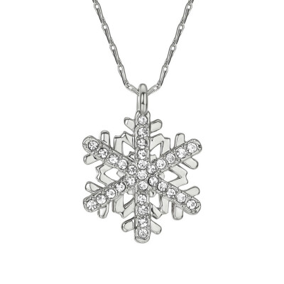 

Yoursfs18K RoseWhite Gold Plated Snowflake Necklace For Girls Crystal Snowflake Pendant Necklace for Women Sparkle Party Jewelry