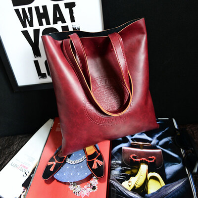 

Fashion embossed handbag bucket Crown leather shoulder ladies big bag as gift for women