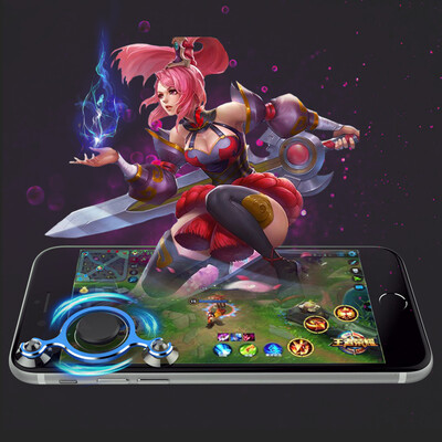 

ESCASE eighth generation mobile phone joystick joystick wireless game artifact king glory direction stickers go key button Andrews apple general aurora blue