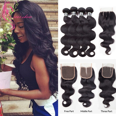

Unprocessed 7A Malaysian Virgin Hair 4 Bundles With 4x4 Closure Body Wave Hair Natural Crochet Hair Fast Shipping New Arrival