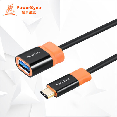 

PowerSync CUBCKCR0001T Type C OTG data cable two-color Juejue version of black with orange 015 meters