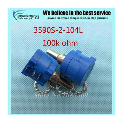 

5pcsLot 3590S-2-104L 3590S 100K ohm Precision Multiturn Potentiometer 10 Ring Adjustable Resistor