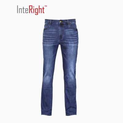 

INTERIGHT Slim version of high-elastic men's jeans light blue L code