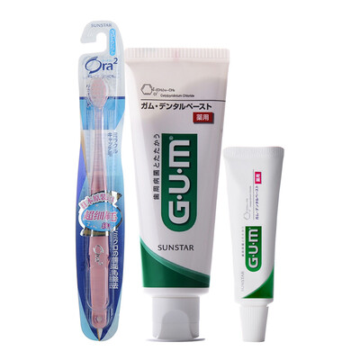 

пакеты зубов Хао Юэ (Ora2) GUM пародонта уход (мягкой щетиной зубной щетки * 1 + GUM ваниль мяты зубная паста 120г * 1 + GUM зубная паста 22g * 1)