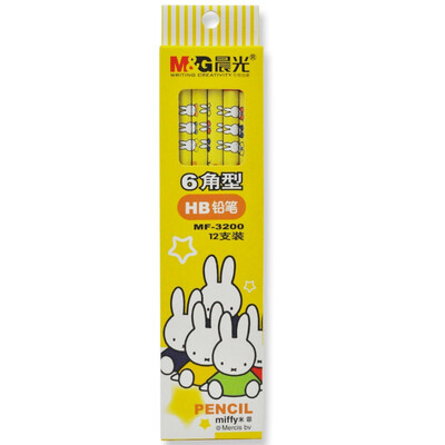 

Morning light M & G Miffy 12 loaded HB yellow pen stem pencil MF3200