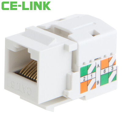 

CE-LINK 1718 CAT6 cable straight through the project level network module six types of Gigabit RJ45 cable docking extension network two-way white 10