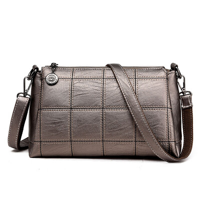 

Fashion Women Genuine Leather Plaid Messenger Hand Bag Ladies High Quality Sheepskin Sac a Main Shoulder Bags Women Crossbody Bag