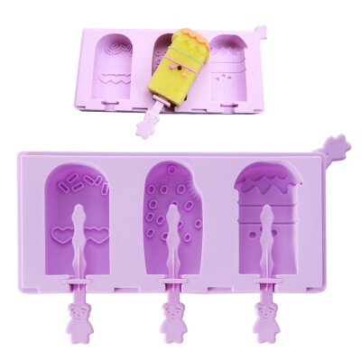 

Jekai Jekero Silicone Popsicle Ice Cream Ice Cream Mold Three Mold Child Little Poker Ice Cake Mold Purple Arc