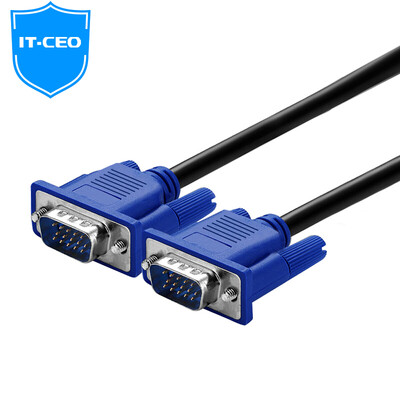 

IT-CEO V08V2-5 HD VGA cable computer TV cable 3 6 pure copper computer monitor line projector video signal line double magnetic ring needle needle 5 meters black