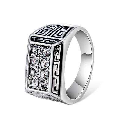 

Yoursfs@ Vintage Cubic Zirconia Rings Men Filled CZ Created Retro Rock Steam Punk Exquisite Costume Charm Jewelry For Man