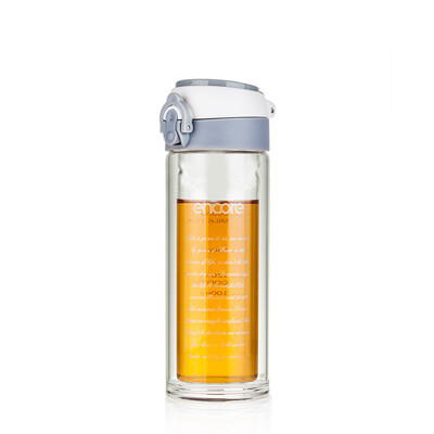 

Jingdong Supermarket] Youjia heat-resistant glass double-layer shell cover water cups portable filter office household cups U-2007-H