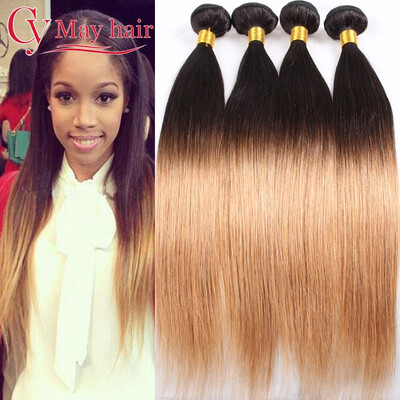 

Ombre Brazilian Straight Hair Bundles Omber Brazilian Hair 1B 27 Ombre Virgin Hair Two Tone Brazilian Weave Hair Blonde Bundles