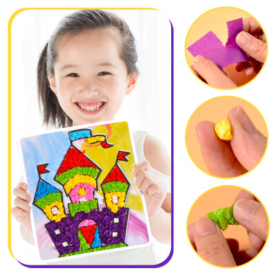 

Hibiscus angel TS8089 sticky paper art painting suit children&39s creative hand rubbing paper rubbing paper DIY material bag kindergarten sticky paper art picture painting early education toys