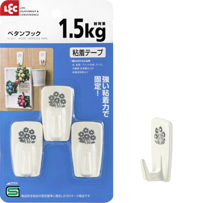 

【Jingdong Supermarket】 Japan Ligu (LEC) H-001 Paste Hook Loaded 1.5kg Medium 3 fitted bathroom bathroom kitchen stickers