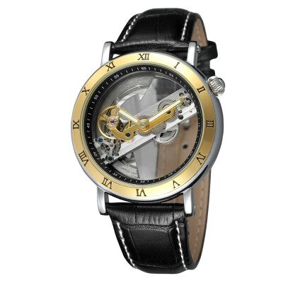 

High Range Fashion Luxury Multifunction Double sided transparent Men’s Watch Relaxation Commerce Genuine Leather waterproof